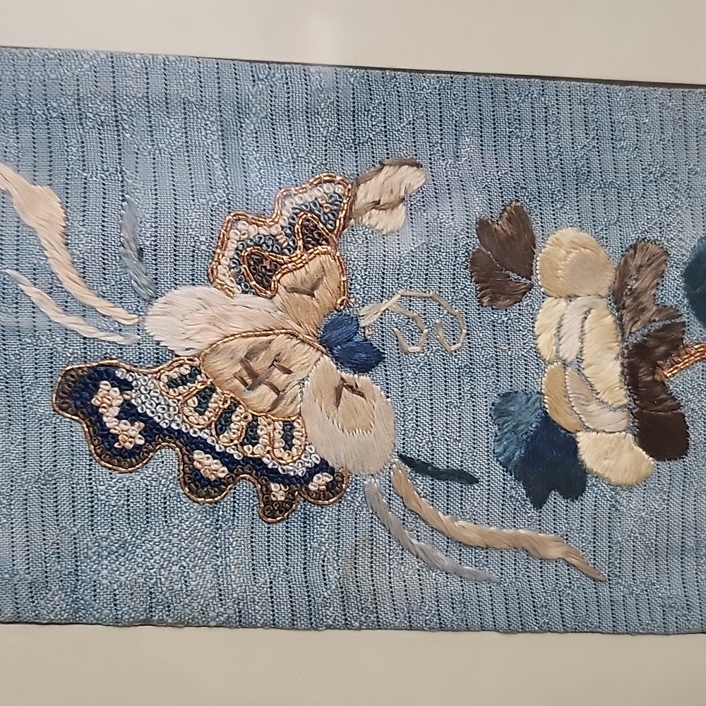 👉*ANTIQUE* LT QING CHINESE EMBROIDERED TEXTILE PANELS ~FORBIDDEN STITCH ~FRAMED - Picture 6 of 11